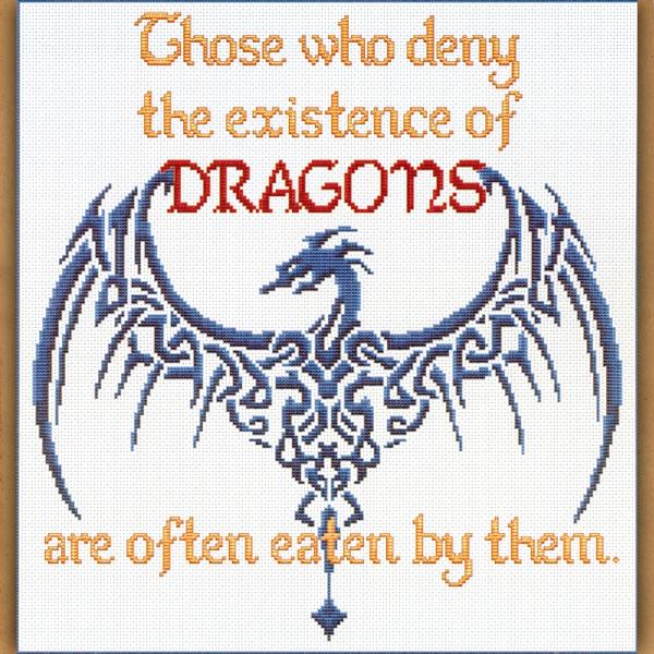 "Deny Dragons" Cross Stitch Pattern - SIA-786