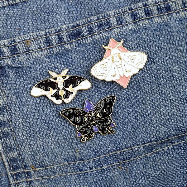 Set of Three Moth Enamel Pins - PIN-192 picture