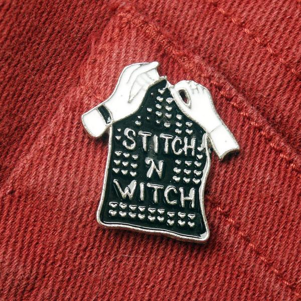 "Stitch 'n Witch" Enamel Pin - PIN-022 picture