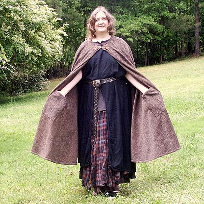 Charcoal Grey Full Circle Cloak with Pockets - CLK-092 picture
