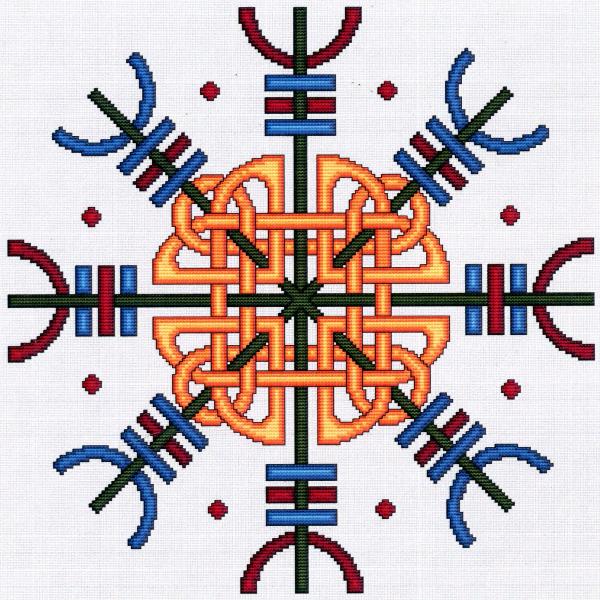 Aegishjalmr, Viking Rune Cross Stitch Pattern - SIA-061