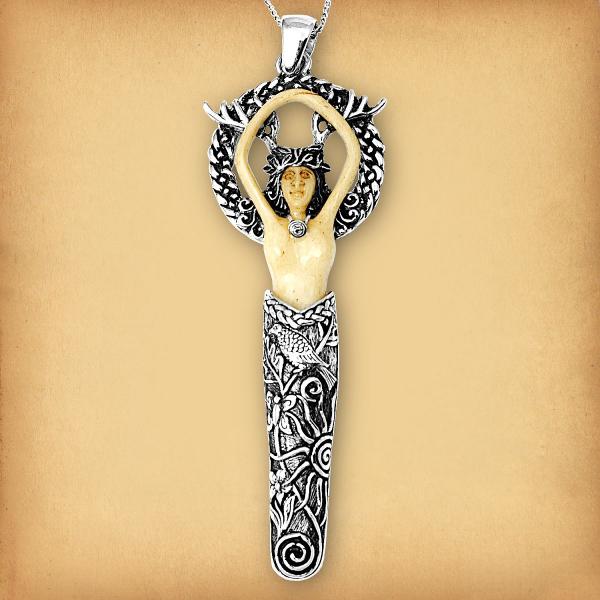Large Silver Forest Goddess Pendant - PSS-G100L picture