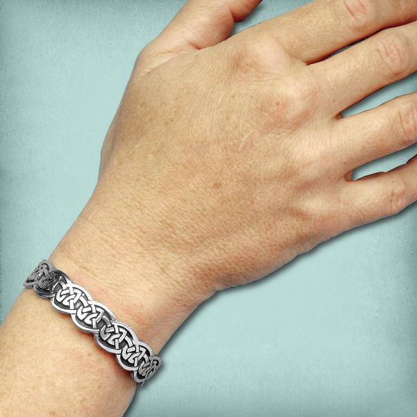 Celtic Braid Pewter Bracelet - BRC-208 picture