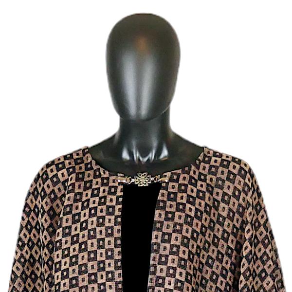 Brown and Black Checkerboard Full Circle Cloak with Pockets - CLK-288