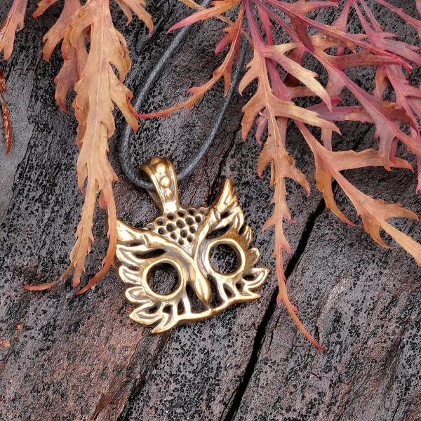 Bronze Athena's Owl Pendant - PBZ-344 picture