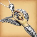 Small Silver Raven Goddess Pendant - PSS-G120S