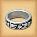 Silver Claddagh Spin Ring (sizes 4, 5) - RSS-396