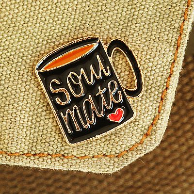 Soul Mate Coffee Mug Enamel Pin - *Clearance* - PIN-X172 picture