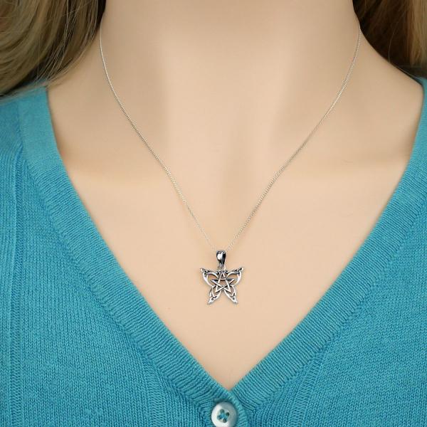 Silver Petite Celtic Butterfly Pendant - PSS-610 picture