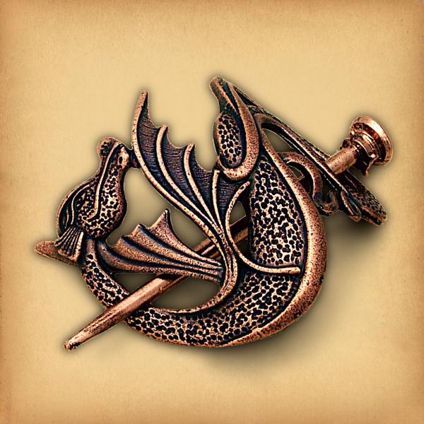 Copper-Colored Dragon Barrette - HAR-700 picture