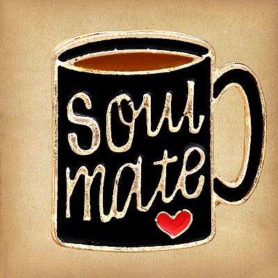 Soul Mate Coffee Mug Enamel Pin - *Clearance* - PIN-X172 picture