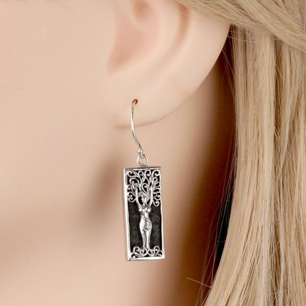 Silver Dryad Aromatherapy Earrings - ESS-G200 picture