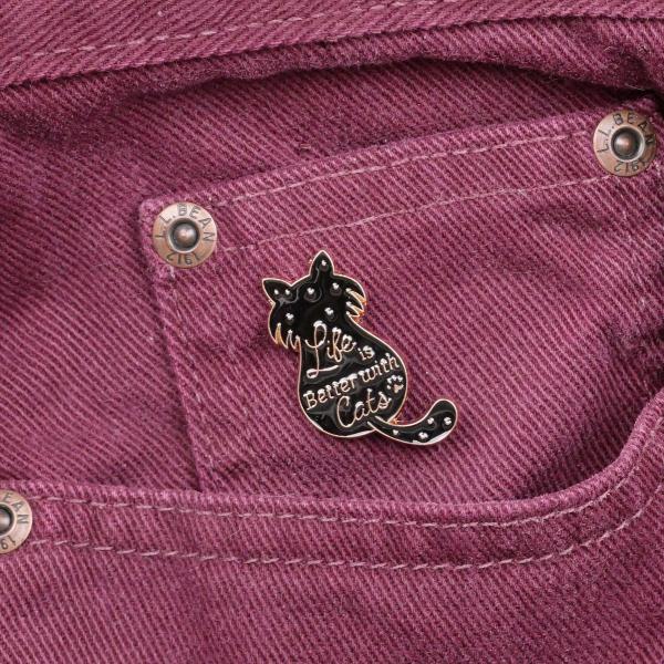 "Better With Cats" Enamel Pin - PIN-130 picture