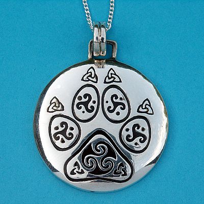 Silver Celtic Pawprint Pendant - PSS-644 picture