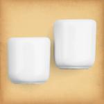 Pair of Plain White Mini Candle Holders - CAN-990
