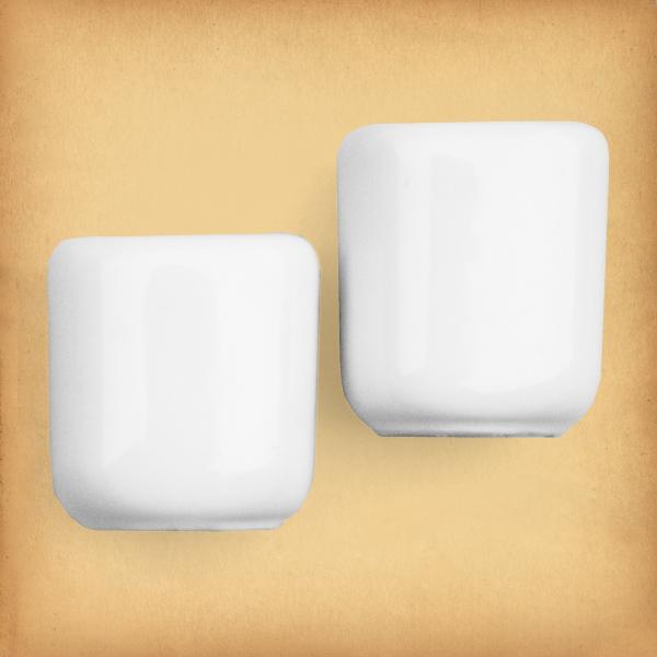 Pair of Plain White Mini Candle Holders - CAN-990