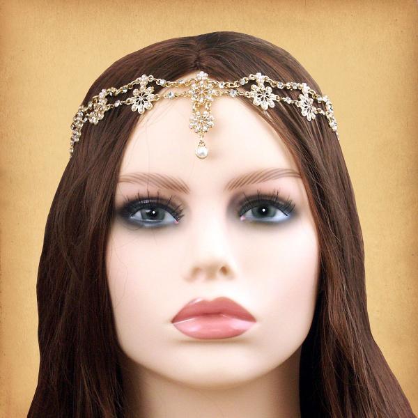 Bejeweled Flower Fantasy Headpiece - TIK-A110