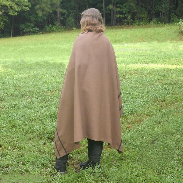 Chocolate Brown Viking-Style Cloak with Trim - CLK-128 picture