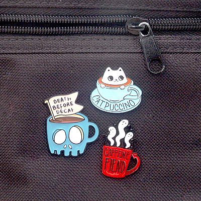 Caffeine Fiend Enamel Pin - *Clearance* - PIN-X130 picture