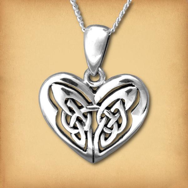 Silver Celtic Heart Pendant - PSS-490 picture