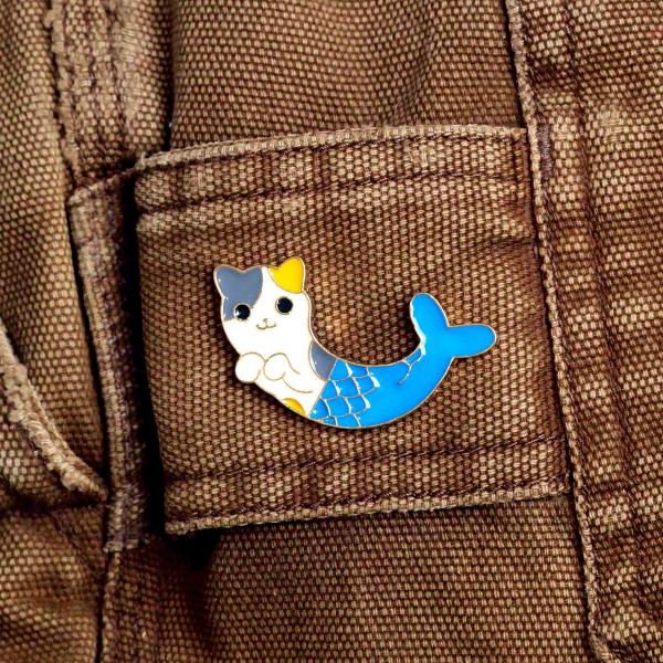 Mermaid Cat Enamel Pin - PIN-104 picture