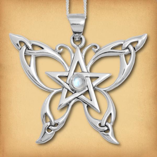 Silver Celtic Butterfly Pendant - PSS-337 picture