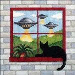 "What the Cat Saw: Close Encounters" Cross Stitch Pattern - SIL-888