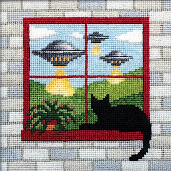 "What the Cat Saw: Close Encounters" Cross Stitch Pattern - SIL-888