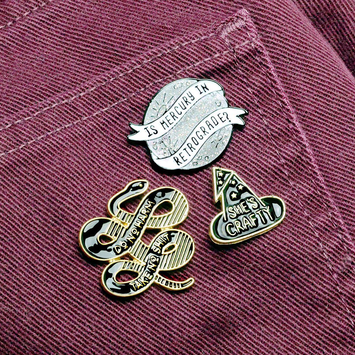 "Do No Harm" Snake Enamel Pin - PIN-150 picture