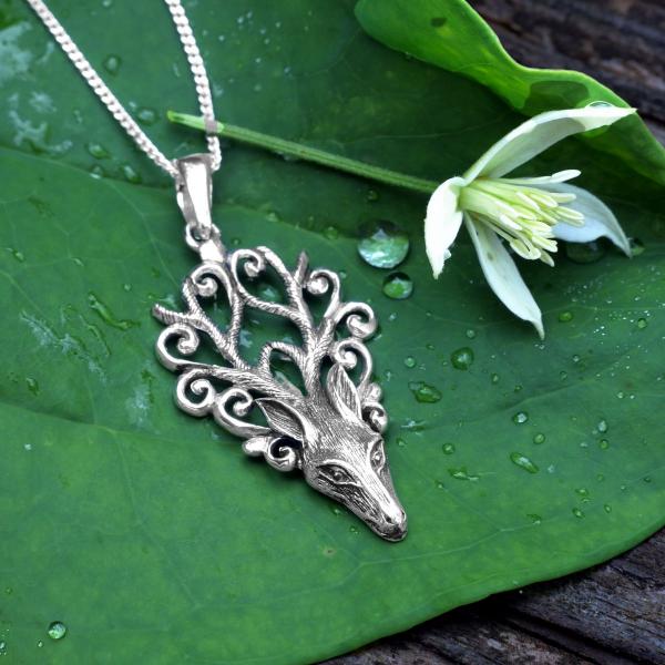 Silver Stag's Head Pendant - PSS-G260S picture