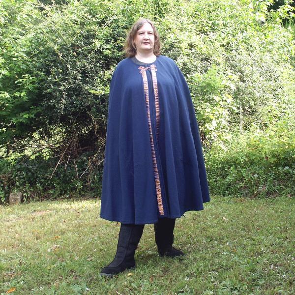 Royal Blue Full Circle Cloak with Trim and Pockets - CLK-118