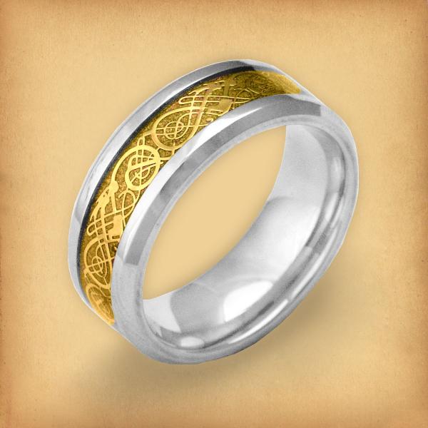 Golden Viking Dragons Ring - RST-5502