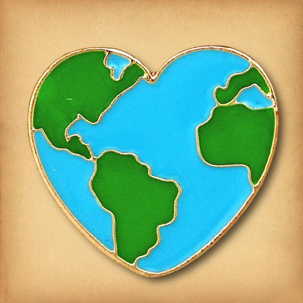 Earth Heart Enamel Pin - PIN-066 picture