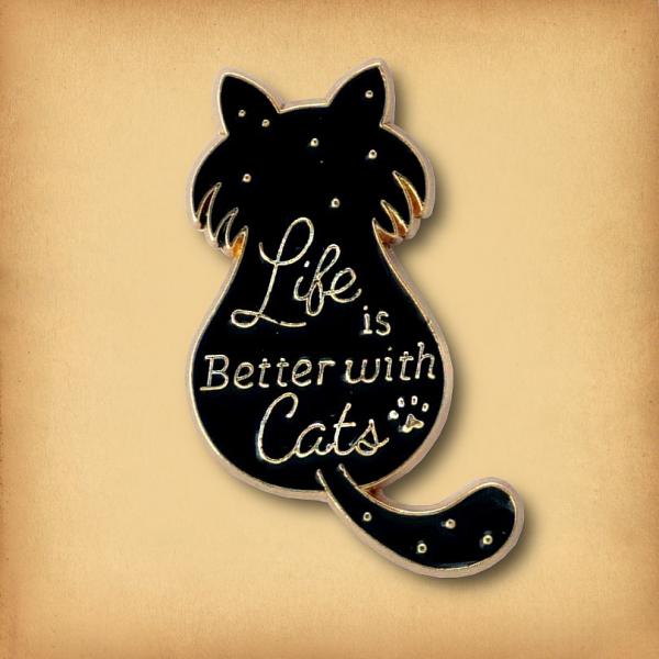 "Better With Cats" Enamel Pin - PIN-130 picture