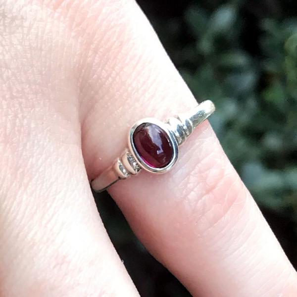 Silver Garnet Simplicity Ring - RSS-179 picture