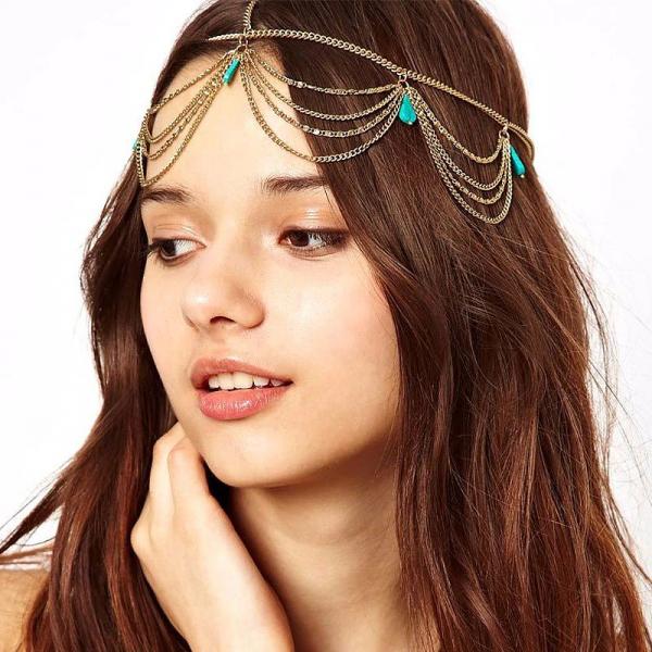 Turquoise Teardrop Fantasy Headpiece - TIK-A120 picture