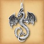 Silver Flying Dragon Pendant - PSS-700