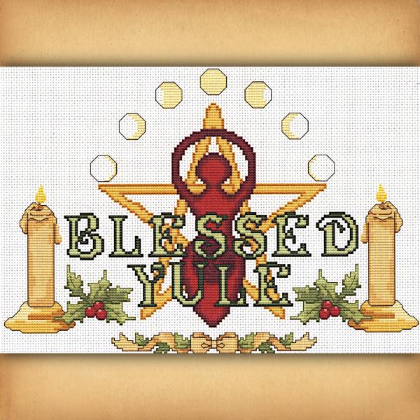 Blessed Yule Cross Stitch Pattern - SIA-735