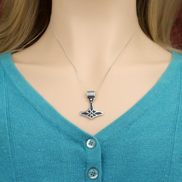Silver Celtic Thor's Hammer Pendant - PSS-113 picture