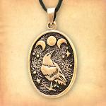 Bronze Raven Moon Pendant - PBZ-456