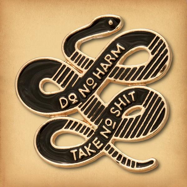 "Do No Harm" Snake Enamel Pin - PIN-150 picture