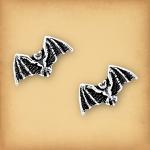 Silver Bat Stud Earrings - ESS-645
