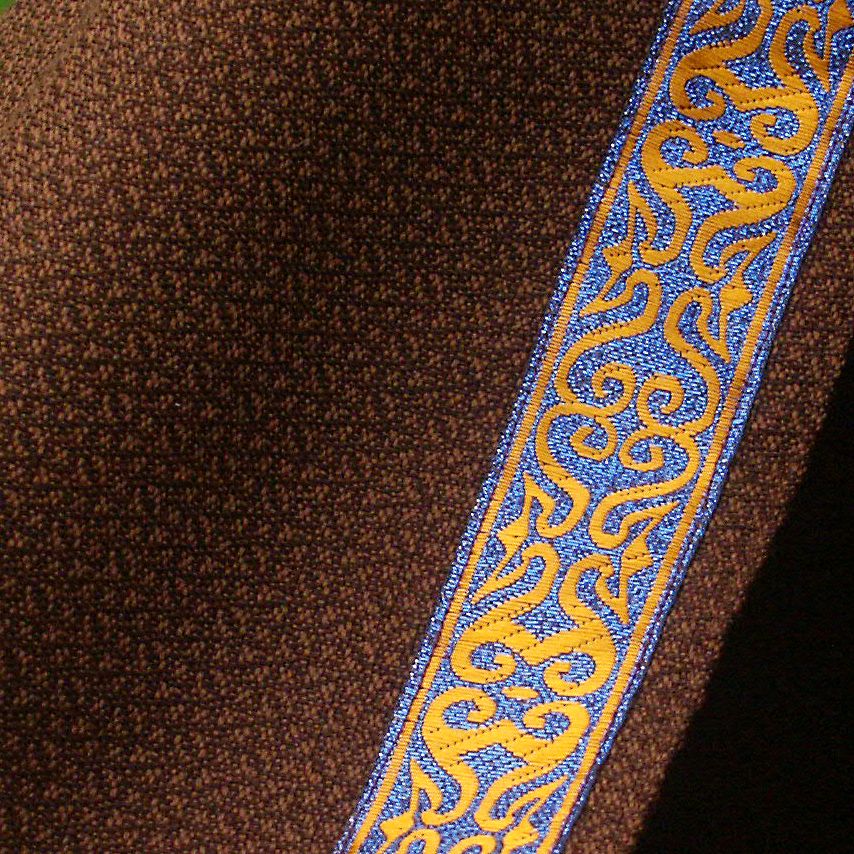 Full Circle Brown Cloak with Hood, Pockets and Trim - CLK-107 picture