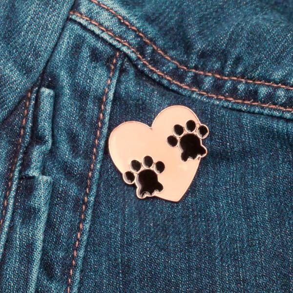 Paw Heart Enamel Pin - PIN-084 picture