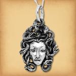 Silver Medusa Pendant - PSS-G370