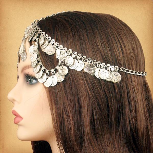 Silver Coin Fantasy Headpiece - TIK-142-S picture