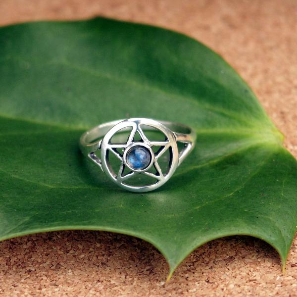 Silver Labradorite Pentacle Ring - RSS-5LB picture