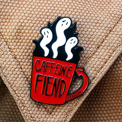 Caffeine Fiend Enamel Pin - *Clearance* - PIN-X130 picture