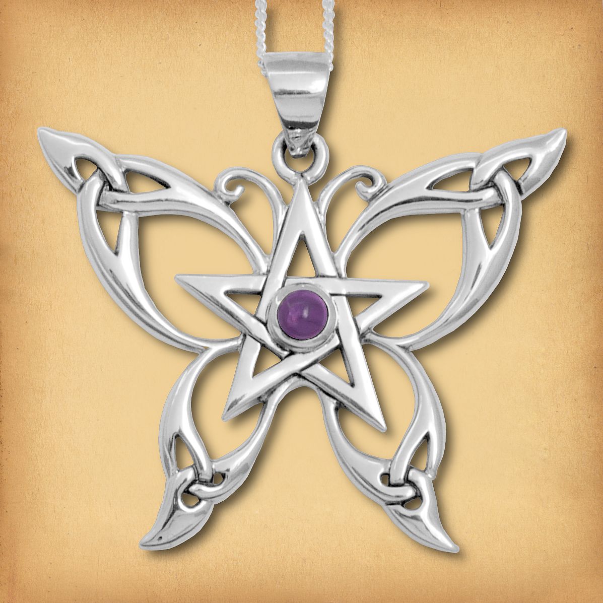 Silver Celtic Butterfly Pendant - PSS-337 picture