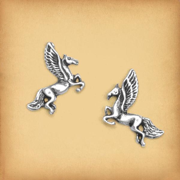 Silver Pegasus Post Earrings - ESS-160 picture